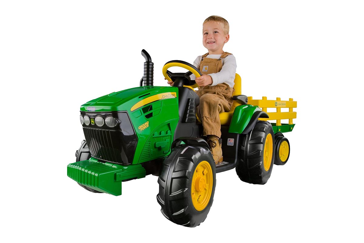 Kids Gift Guide John Deere 12-Volt Tractor with Trailer