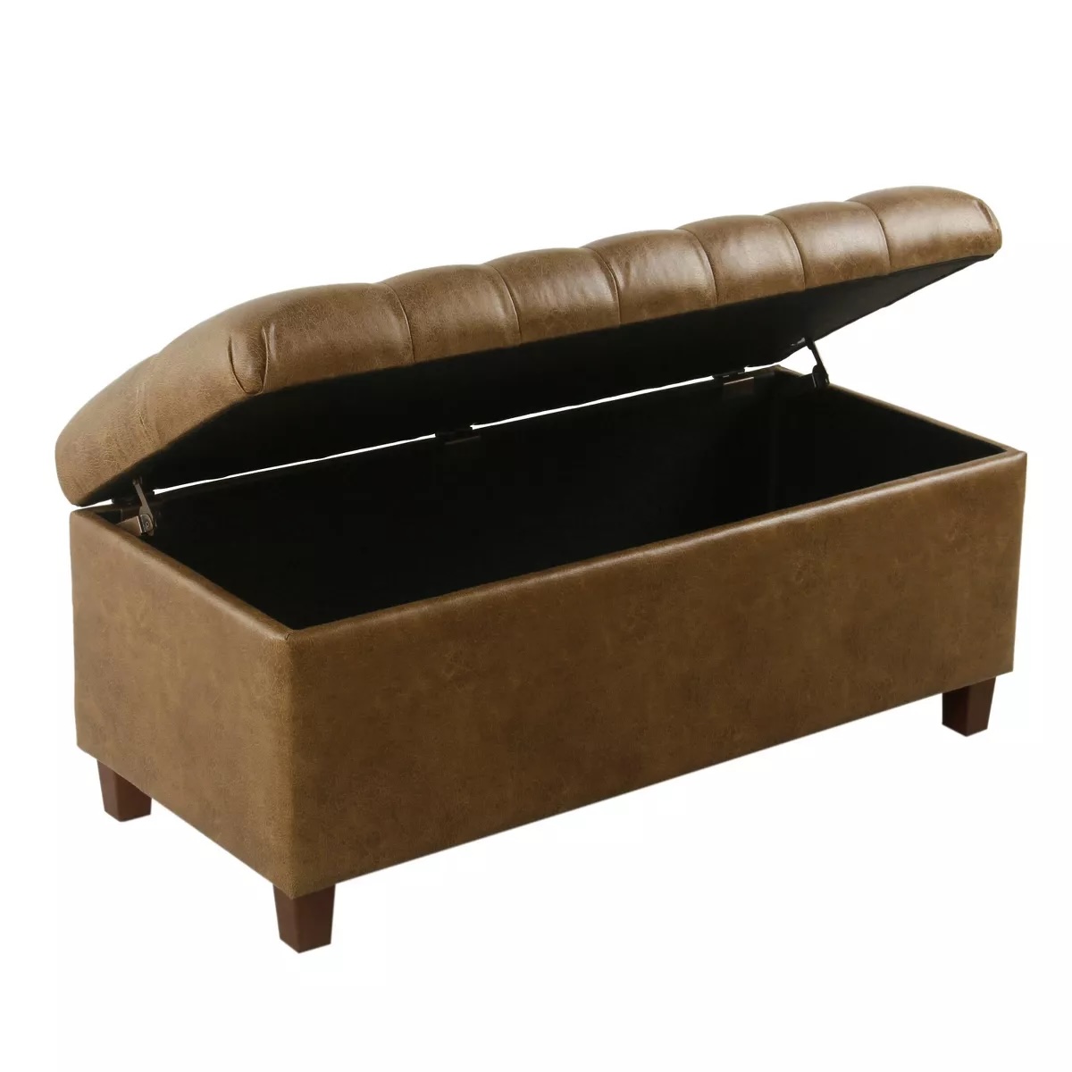 Ainsley Brown Faux Leather Storage Bench