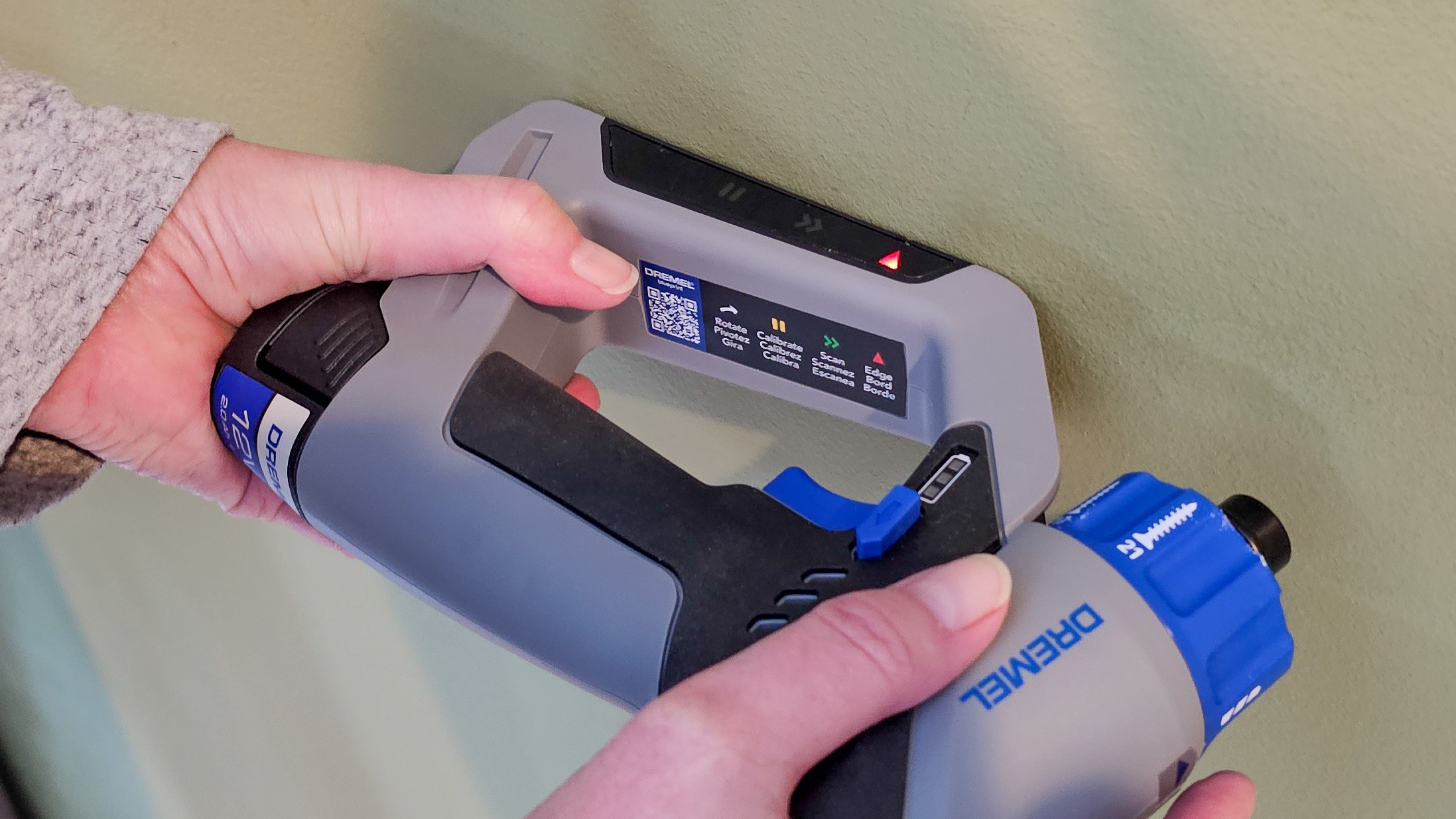 Using the Dremel Blueprint Multi-drill as a stud finder
