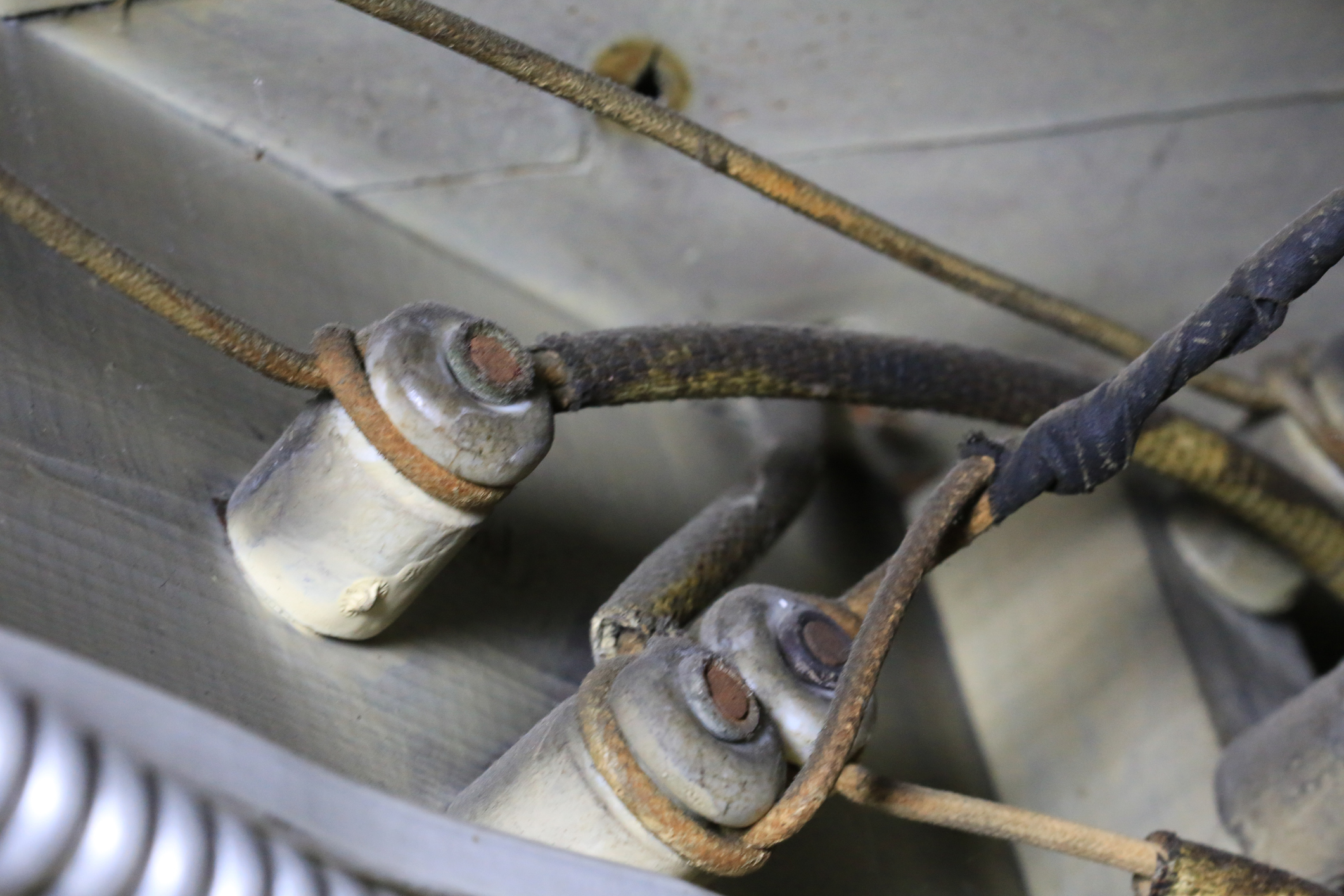 Old knob-and-tube electrical wiring