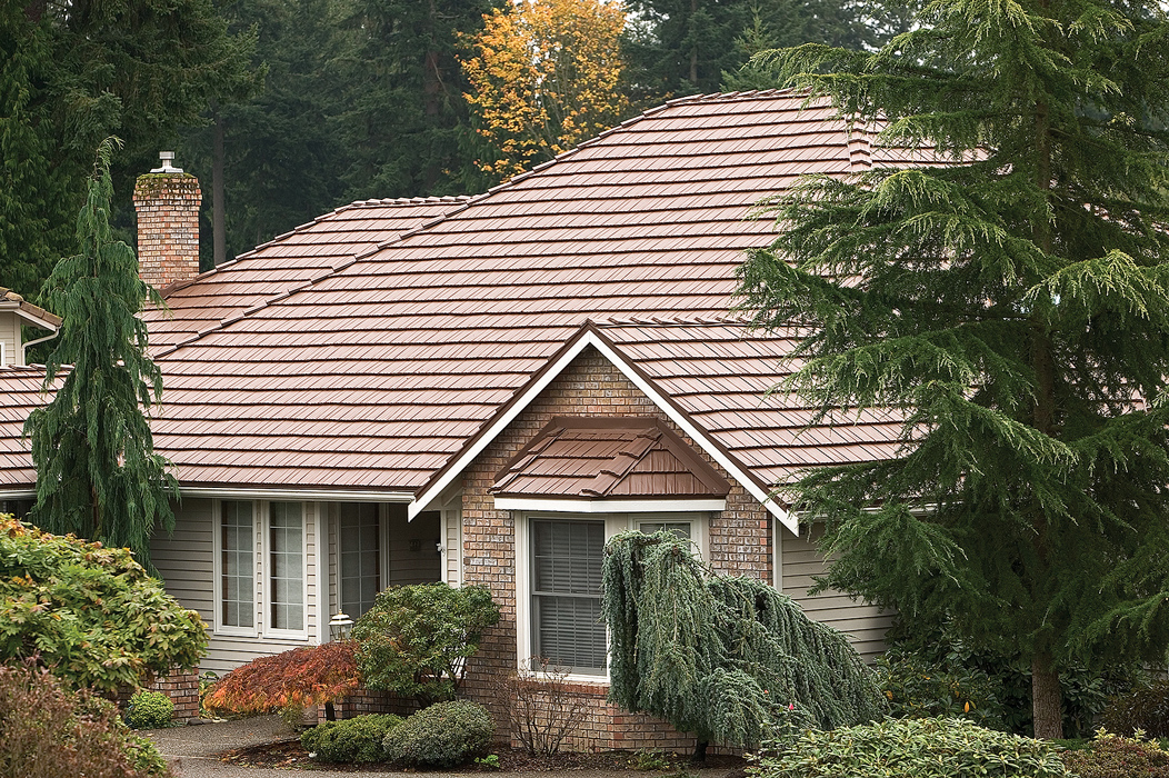 Metal roofing on a residential home.