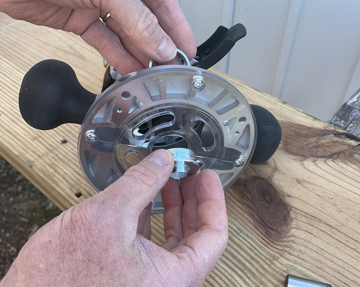 Porter-Cable Dovetail Jig installing template collar