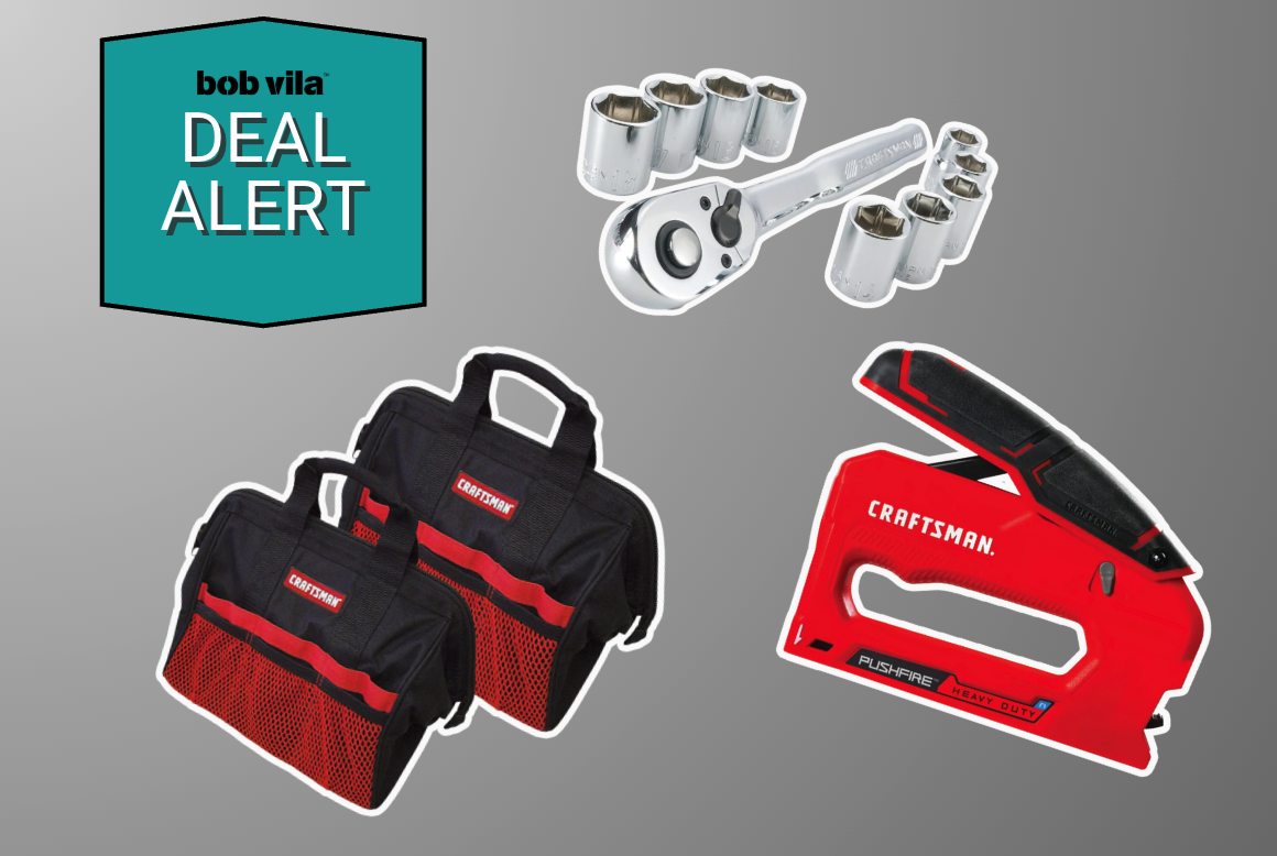 Craftsman tools on gray background