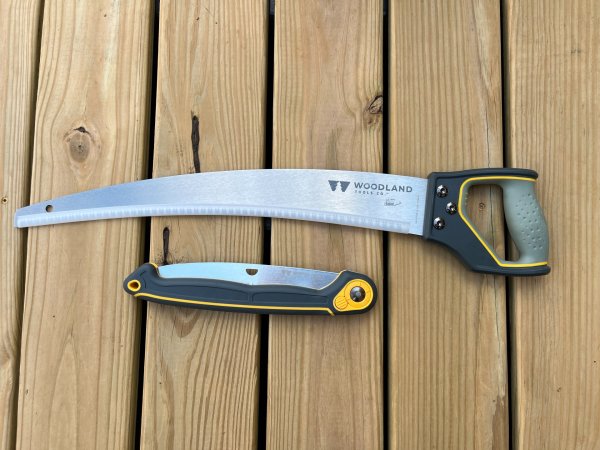 Woodland Tools pruning saws close-up