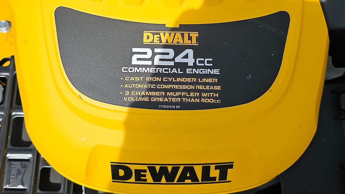DeWalt Gas Lawn Mower Review Powerful 224cc commercial engine on the DeWalt mower