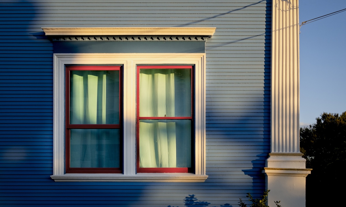 Neo-Victorian home closeup of window details.