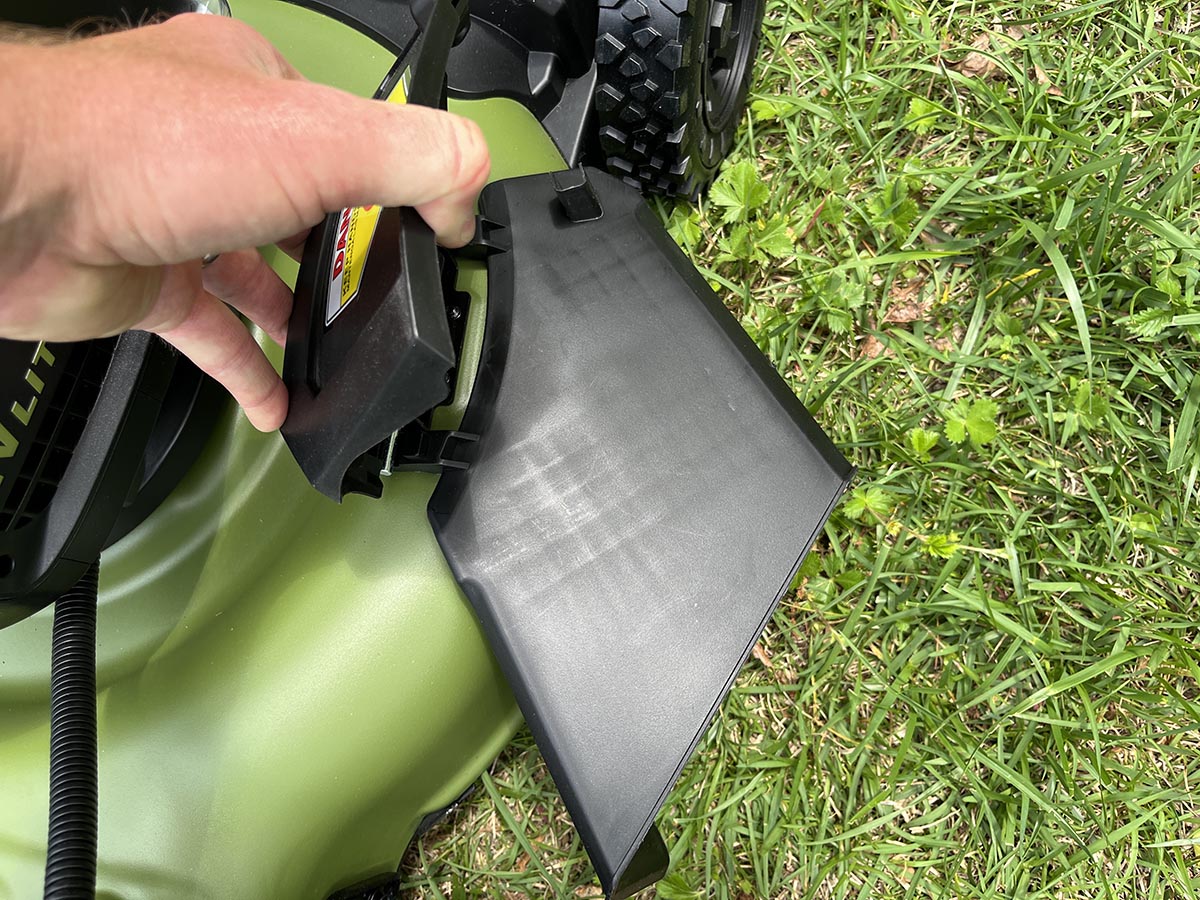 Green Machine mower discharge chute
