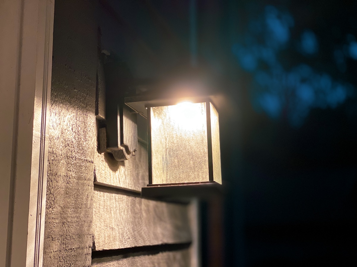 An outdoor LED porch light.