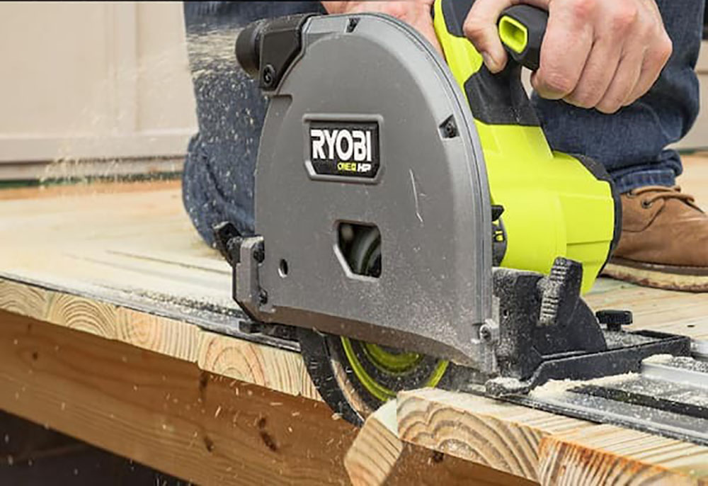 Ryobi ONE+ HP 18V Brushless Cordless 6-1 2 in. Track Saw Kit