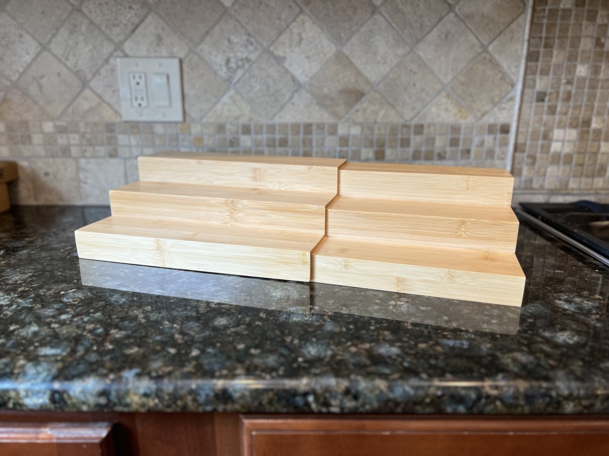 Brightroom bamboo spice rack expanded on countertop