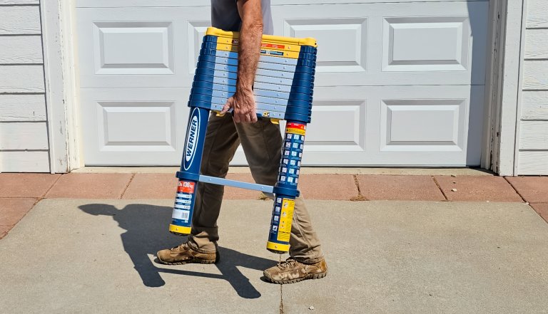 Werner TS1250 Telescoping Ladder collapsed for Easy carrying