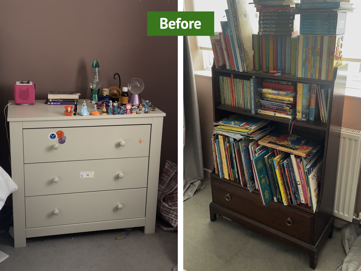 DIYer and interior designer Dawn Allen's combo hutch project before.
