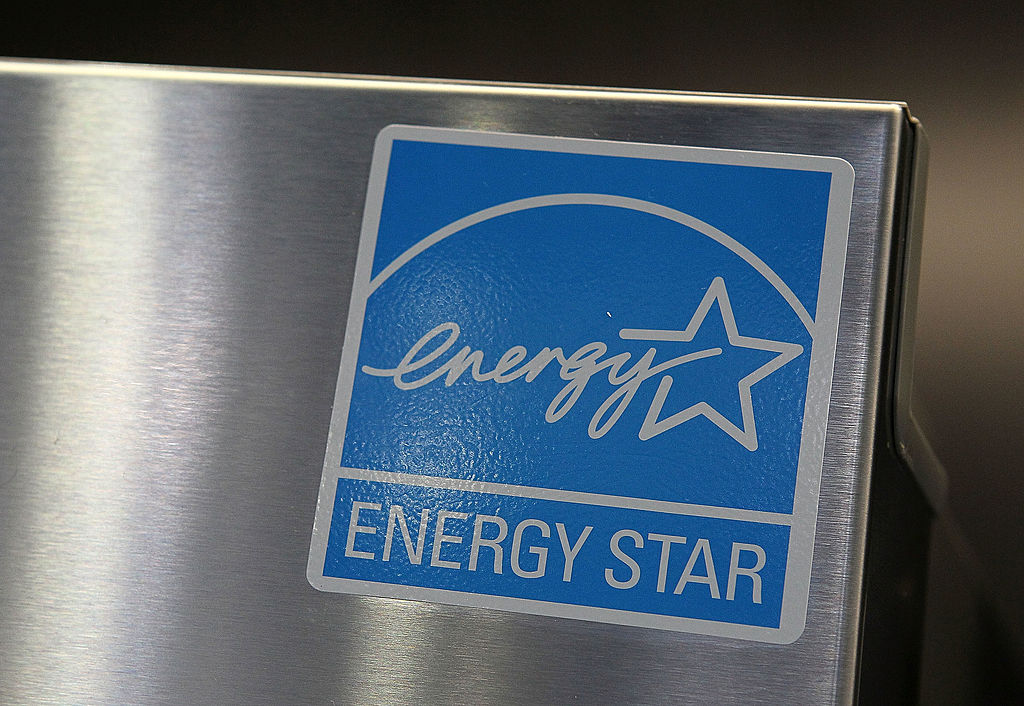 Closeup of blue Energy Star logo