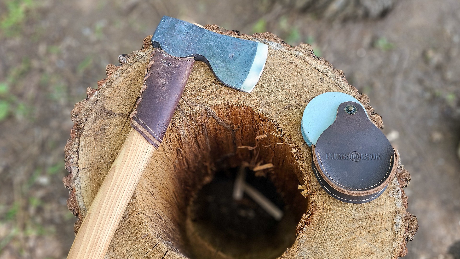 Hults Bruk Spika Axe and sharpening stone