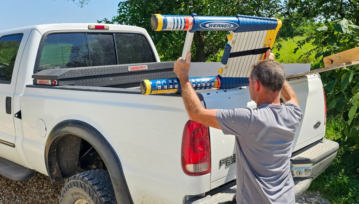 Werner TS1250 Telescoping Ladder is lightweight and compact for loading