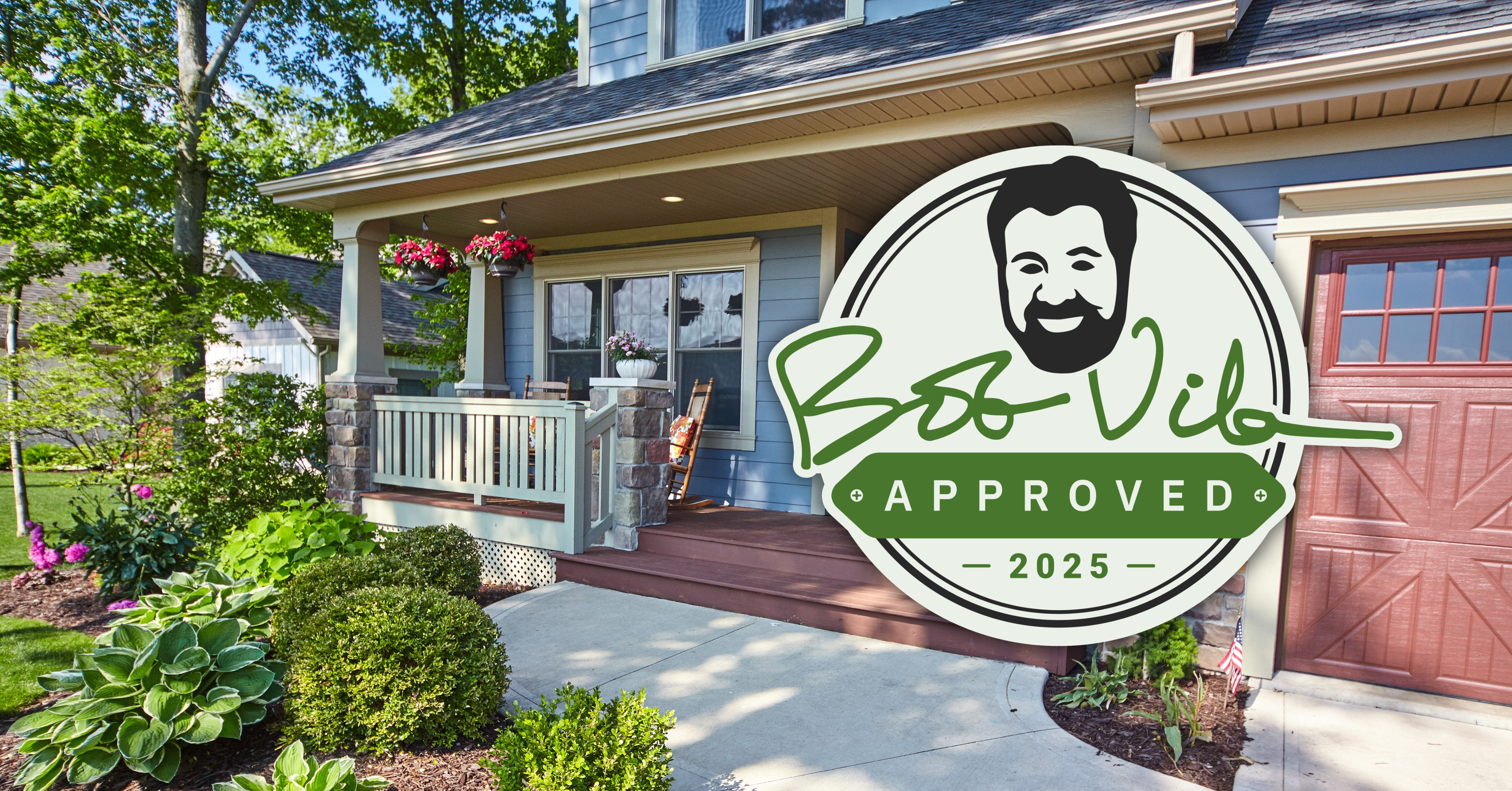 The Bob Vila Approved Seal displayed outside the front of a home