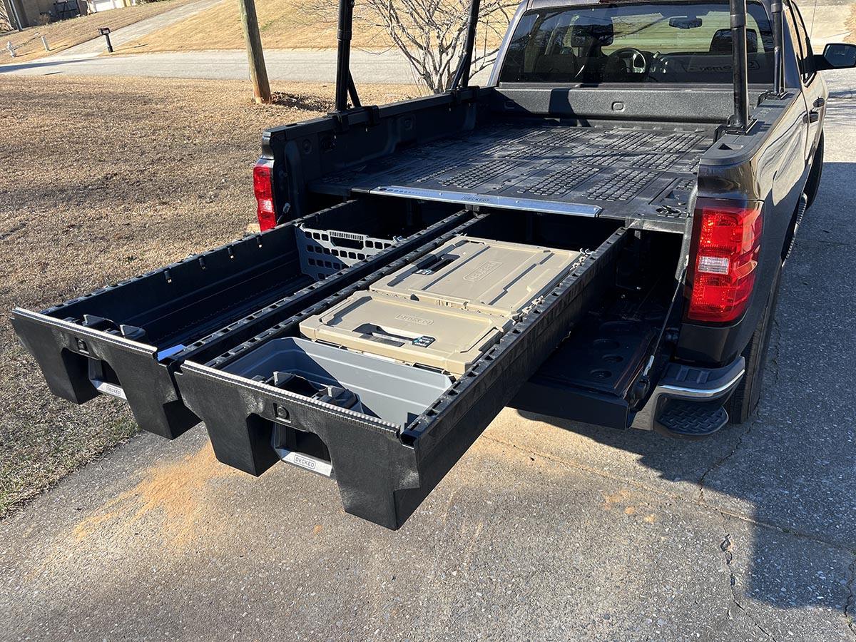 Decked drawers pulled out