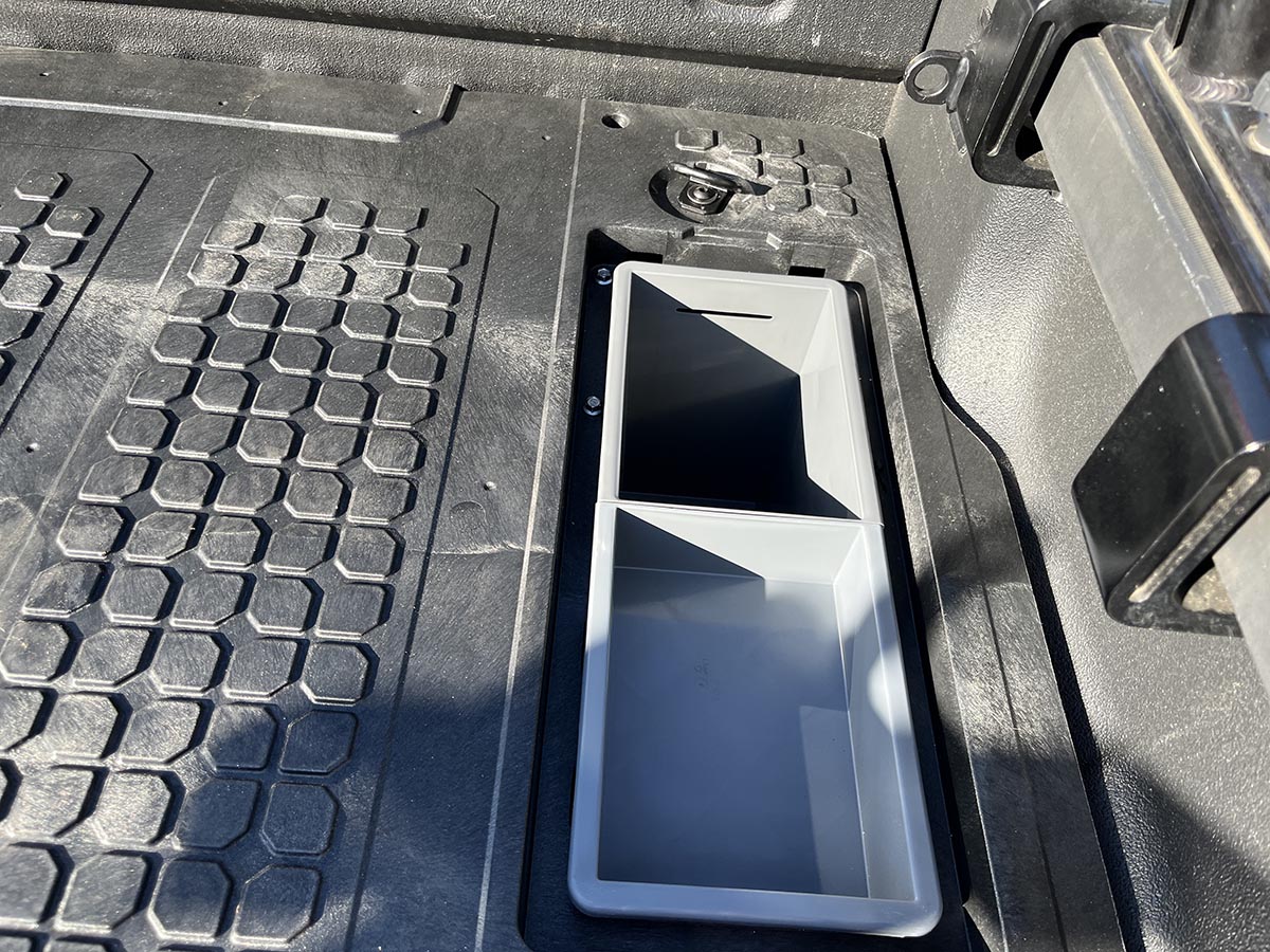 Decked system detail-side compartments
