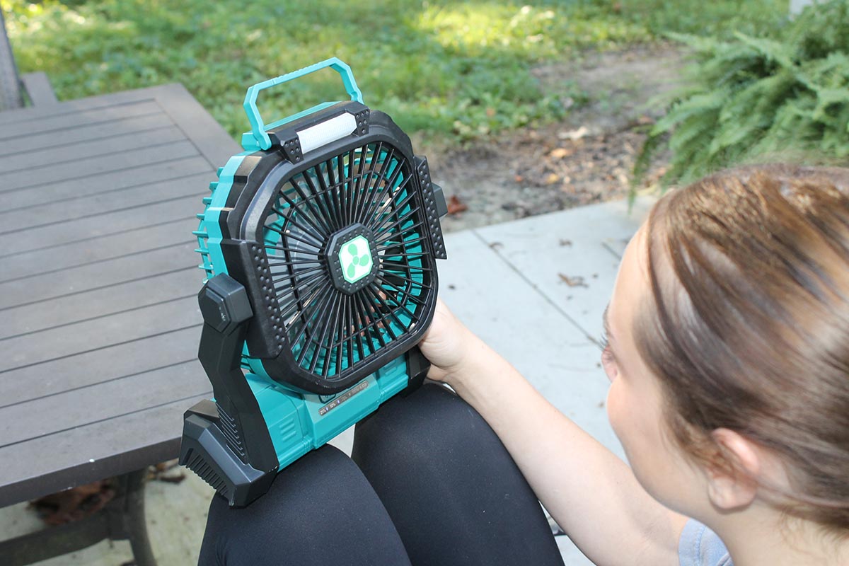 Holding OnlyNew Fan