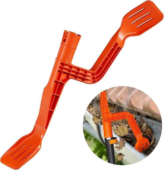 Gutter cleaning tool with scoop