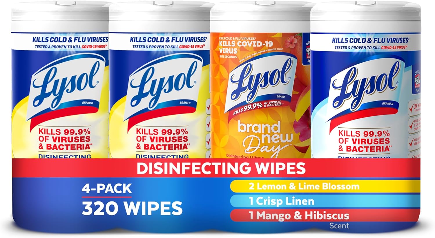 Lysol Antibacterial disinfecting wipes 4 pack