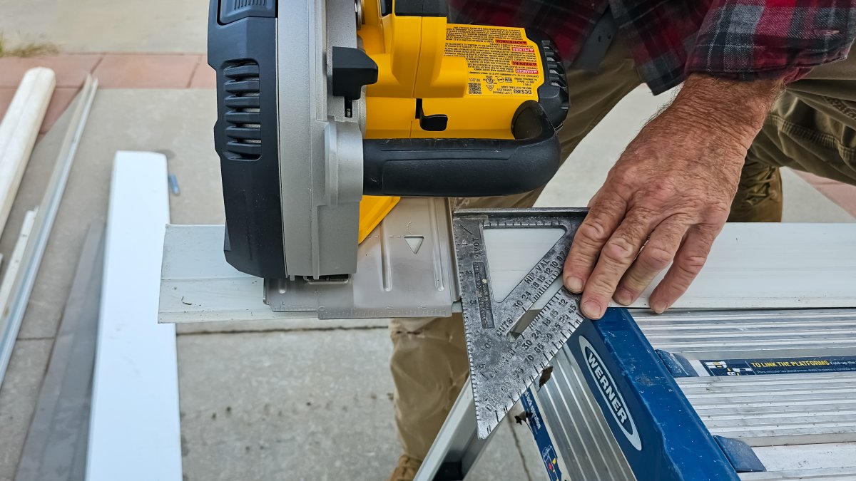 Cutting metal siding with DeWalt DCS383B Metal-Cutting Circular Saw