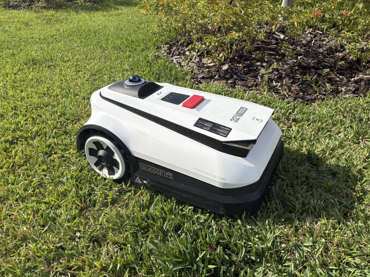EcoVacs GOAT model on grass