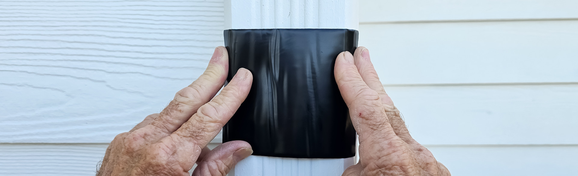 Patching downspout with Flex Tape