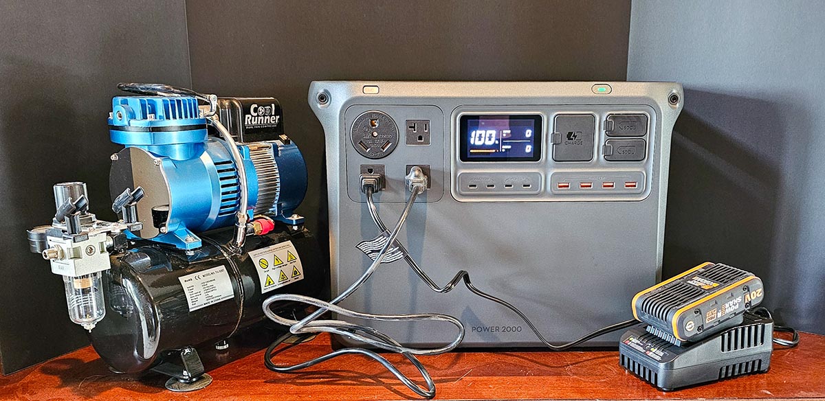 Powering a Compressor and Charging a Battery
