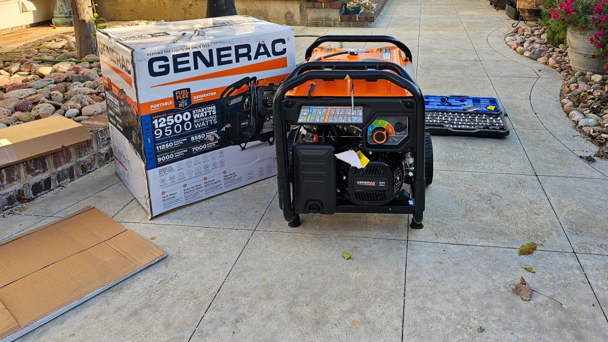 Attaching wheels and handle to generator Generac