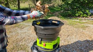 GreenSweep leaf mulcher in use