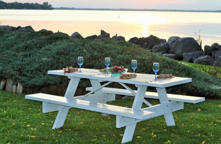 Home Depot Gift Guide Dura-Trel White Vinyl Picnic Table