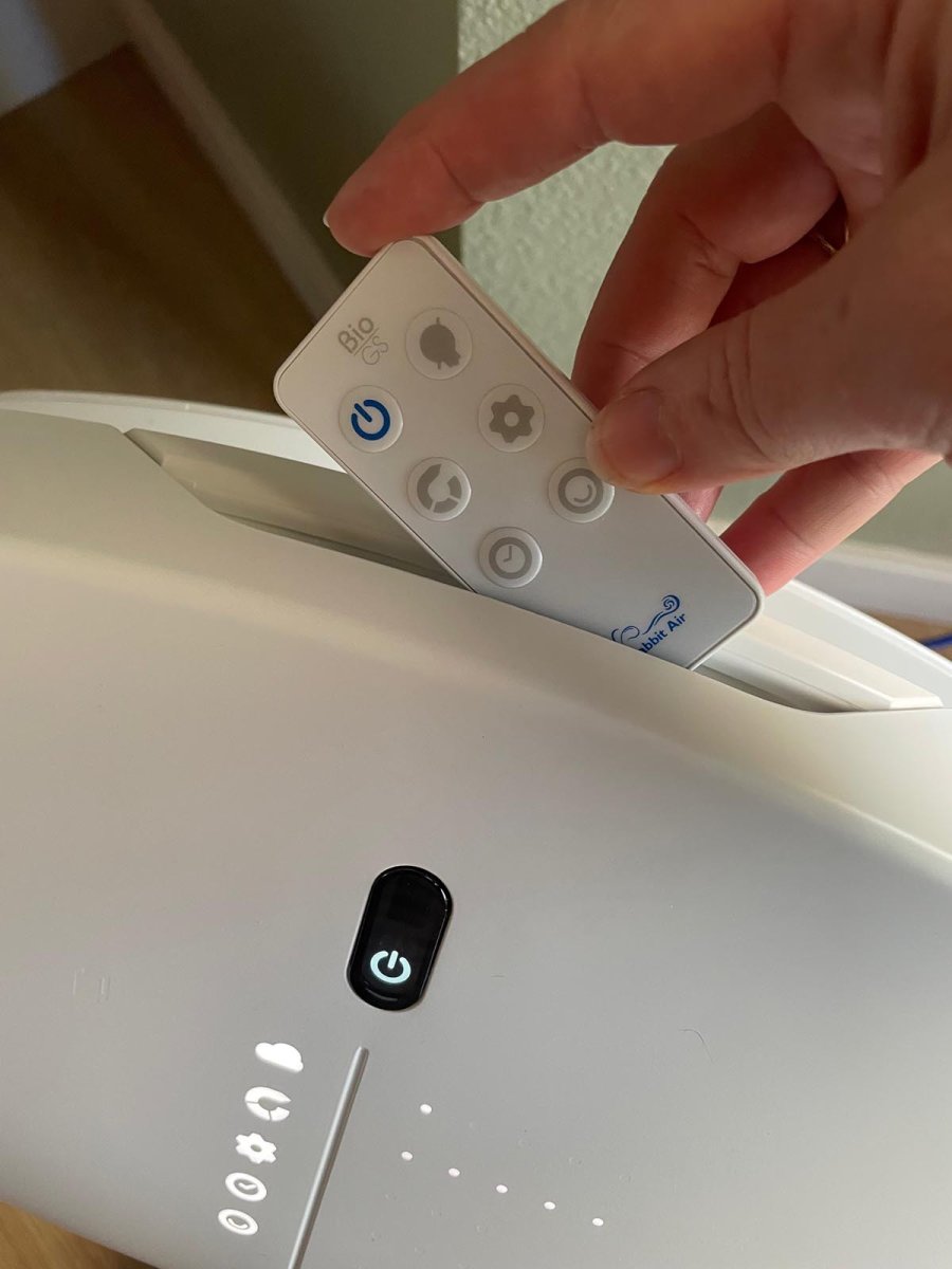 Rabbit Air BioGS 2.0 Air Purifier remote storage