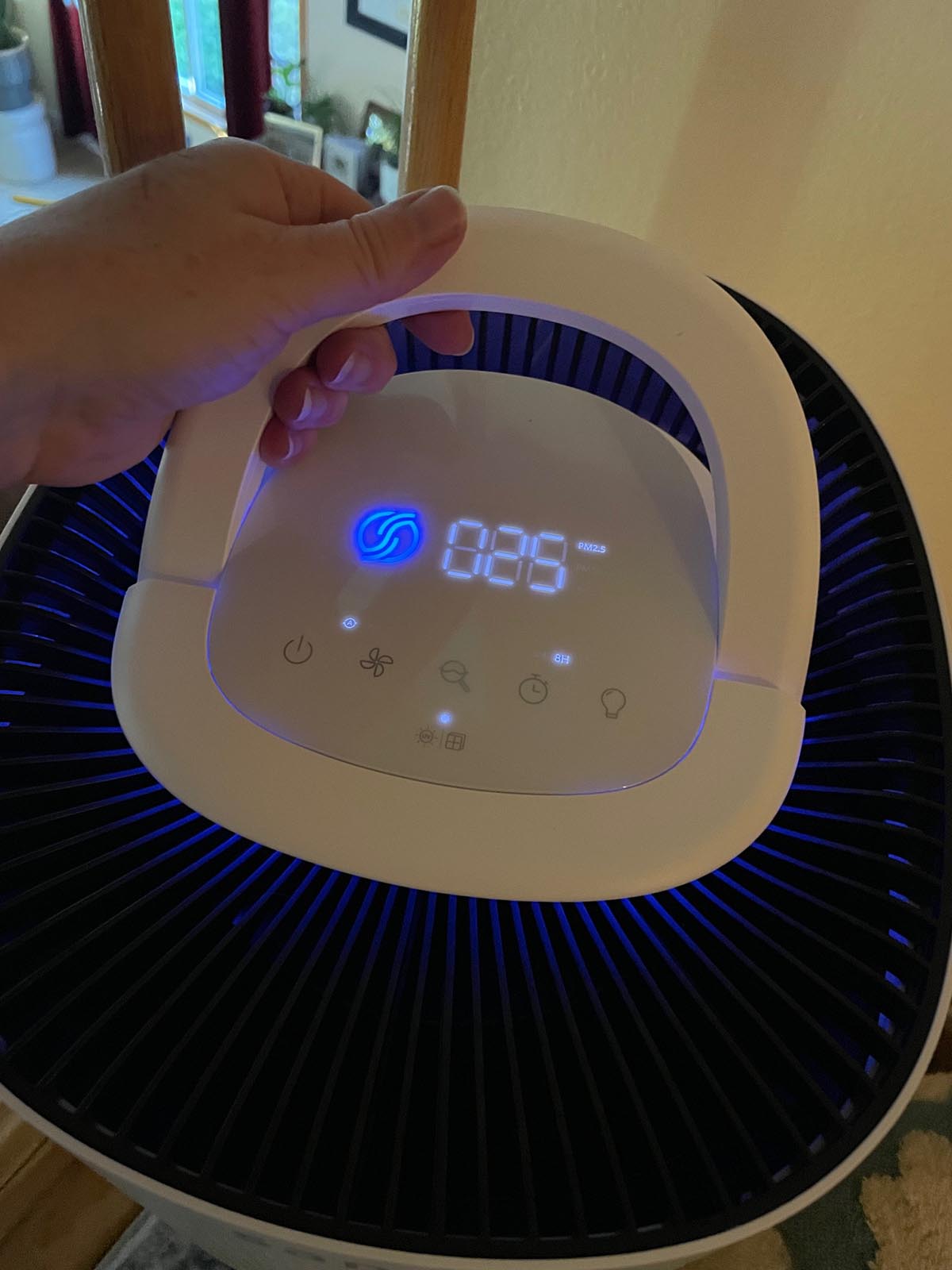 Sans air purifier fold-flat handle