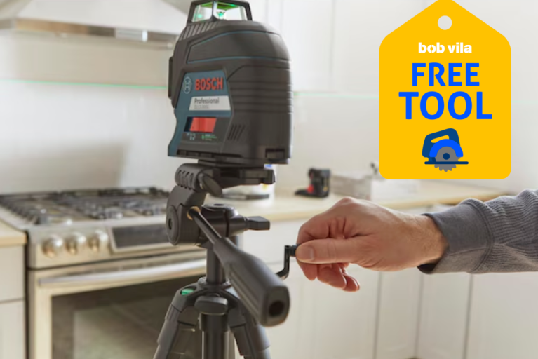Lowe's slashed the price on a Bosch laser level and is giving away a free Bosch tripod