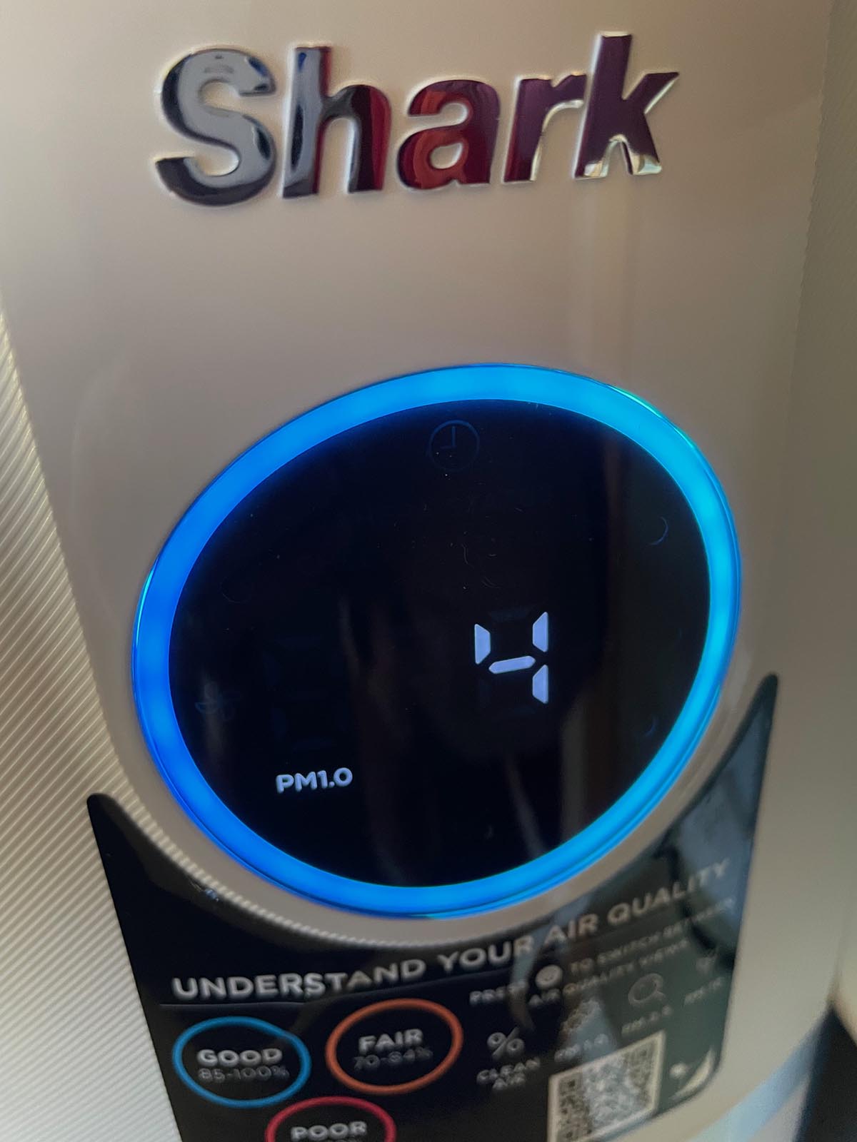Shark NeverChange Air Purifier Max PM1.0 reading