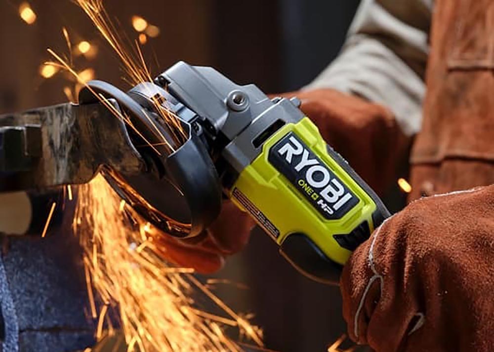 Tools under 100 dollars from Ryobi One+ 18V Cordless 4-½ inch Angle Grinder