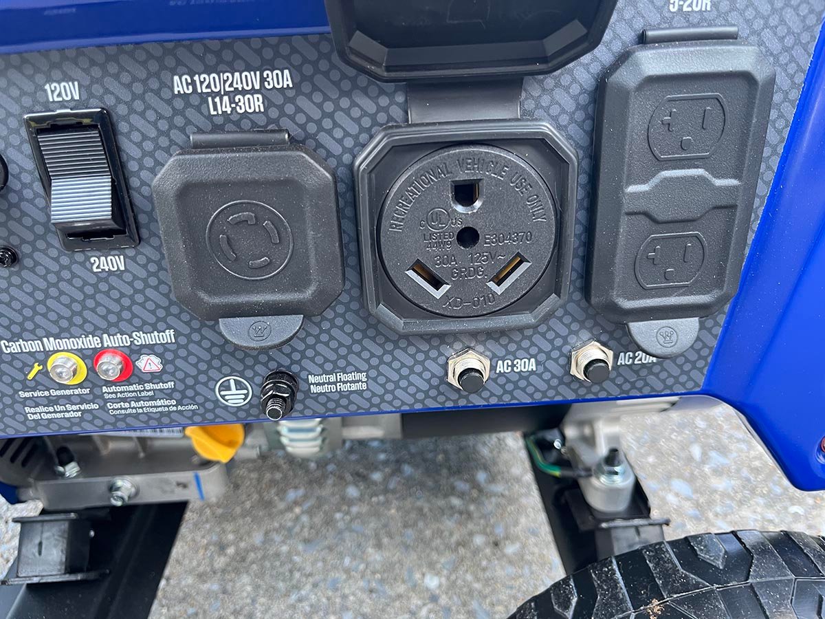 Westinghouse dual fuel generator RV outlet