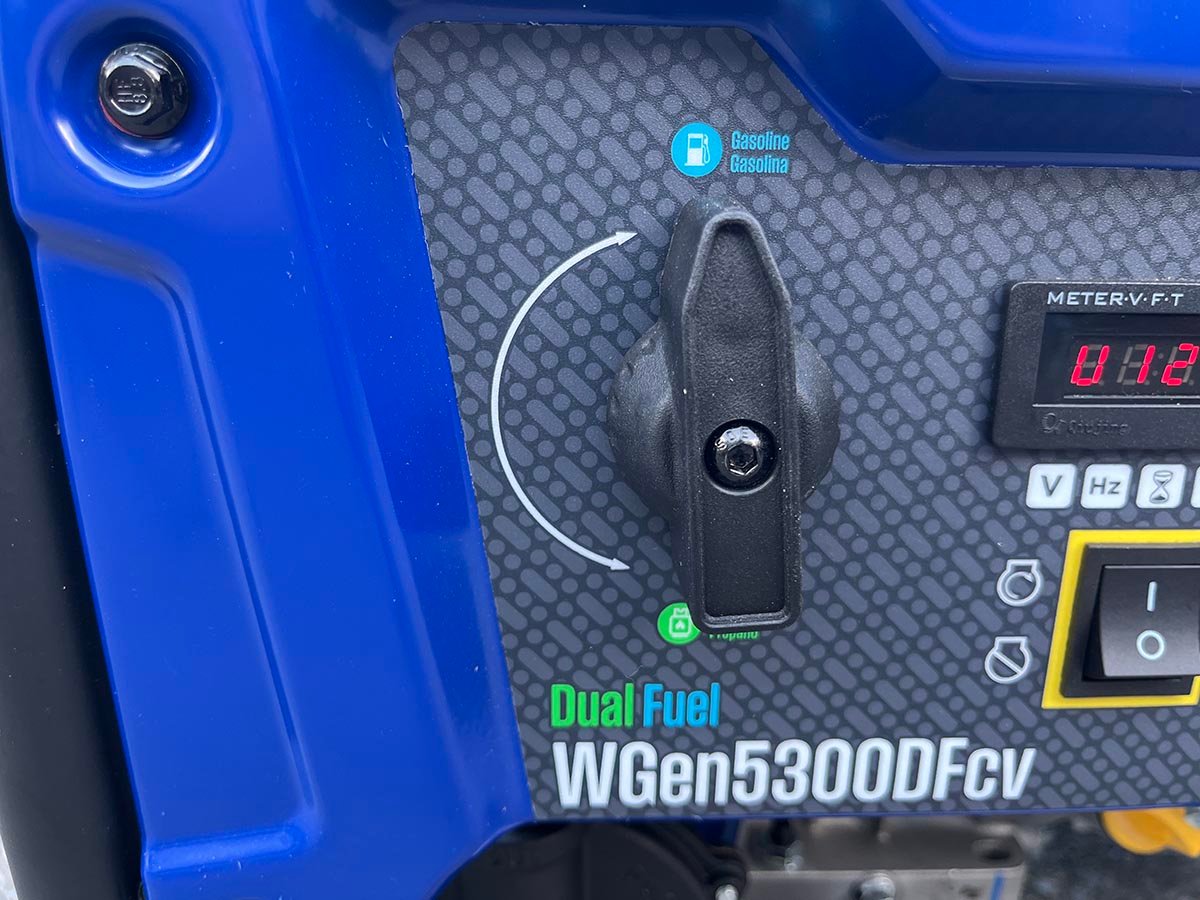 Westinghouse dual fuel generator fuel selector