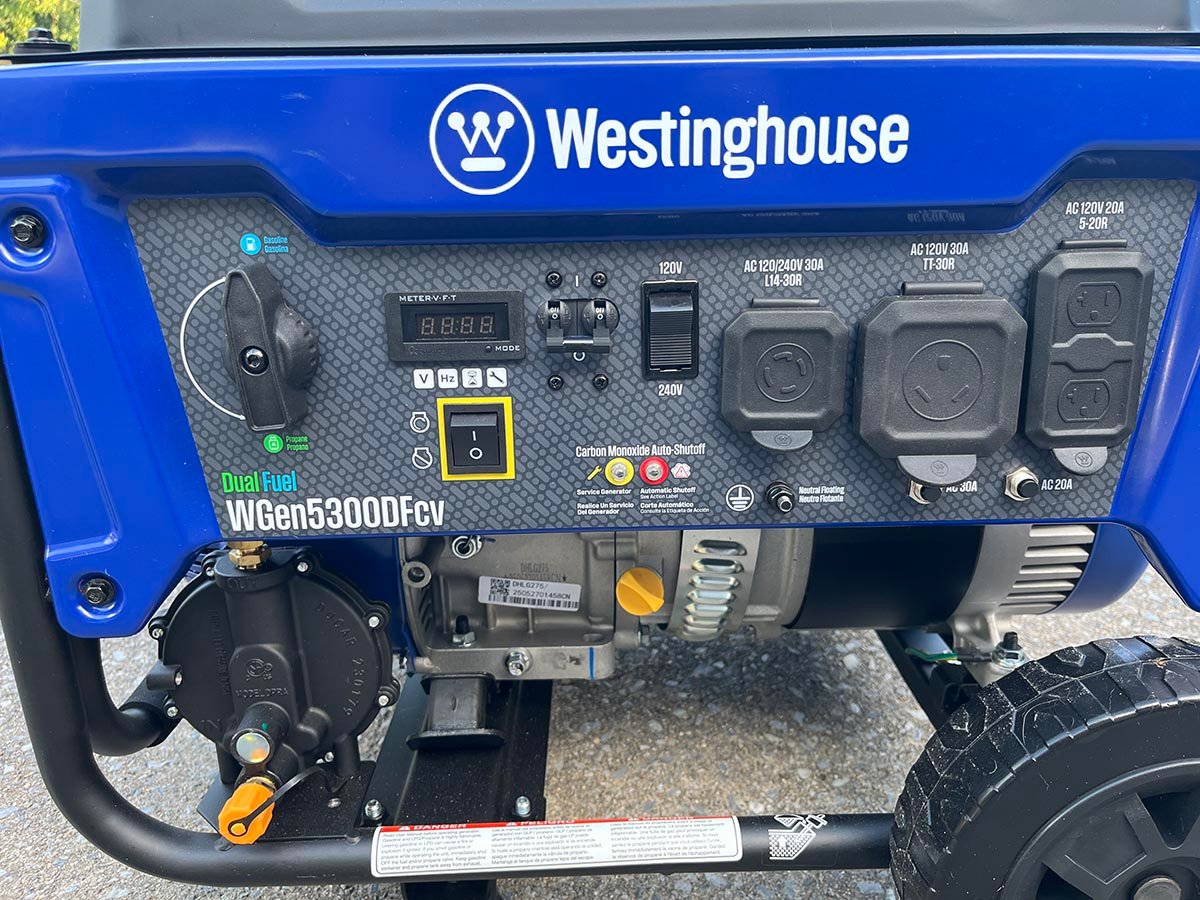 Westinghouse dual fuel generator panel