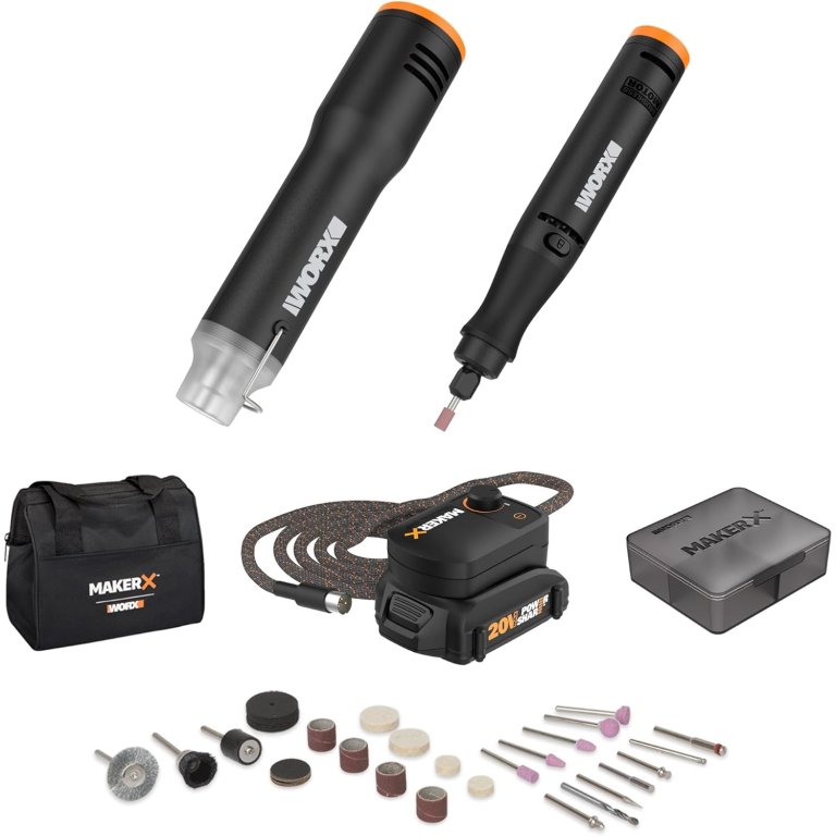 Worx Power Share Cordless 20V Rotary Tool on white background