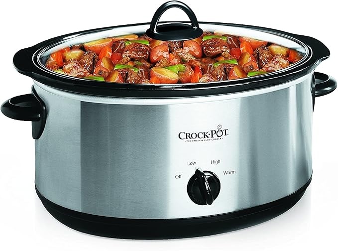 7 quart manual Crock-Pot with stainless steel exterior.