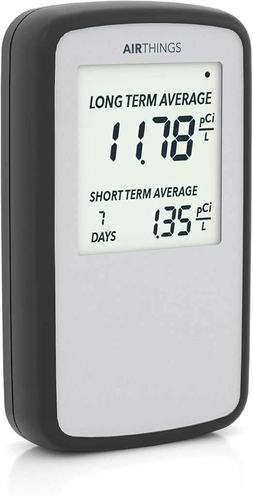 Airthings Corentium Home Radon Detector on a white background