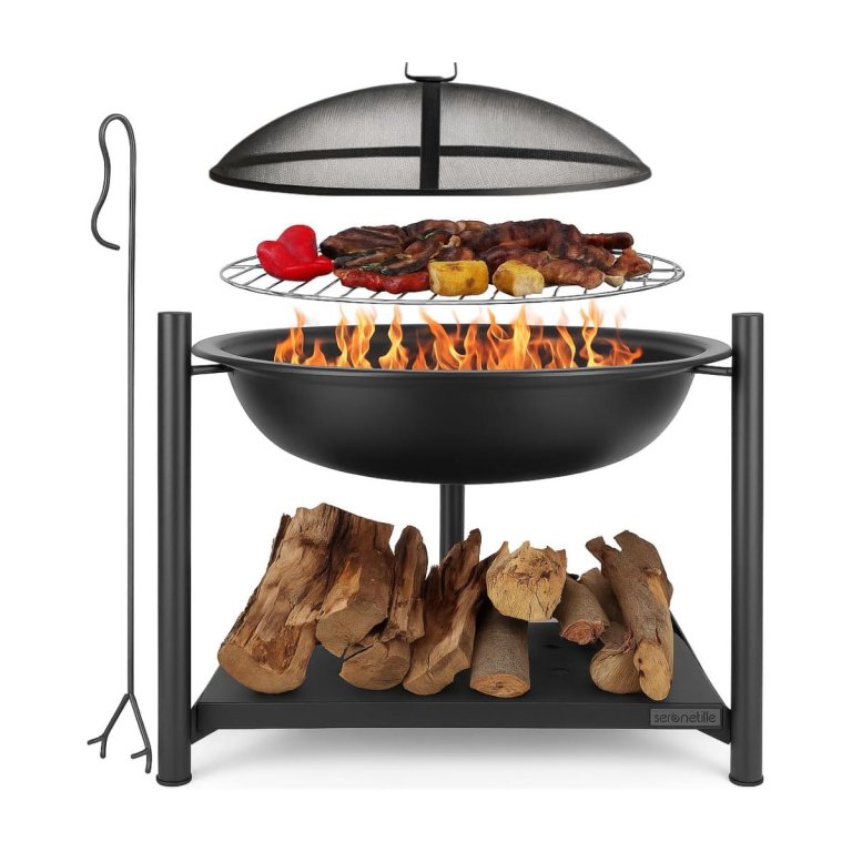 Best Early Black Friday Fire Pit Deals SereneLife 26 Fire Pit with Grill