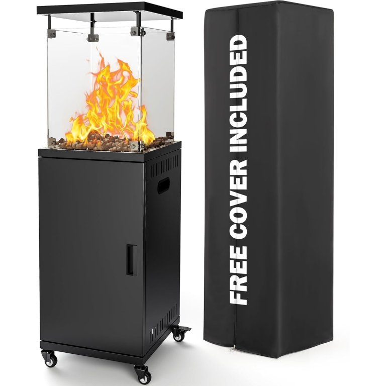 Best Patio Heater Option Pamapic 41,000 BTU Wheeled Propane Patio Heater on white background