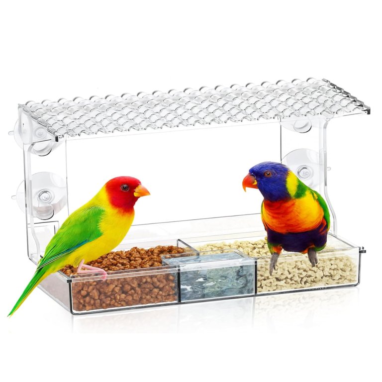 EZIYIN Clear Acrylic Window Bird Feeder