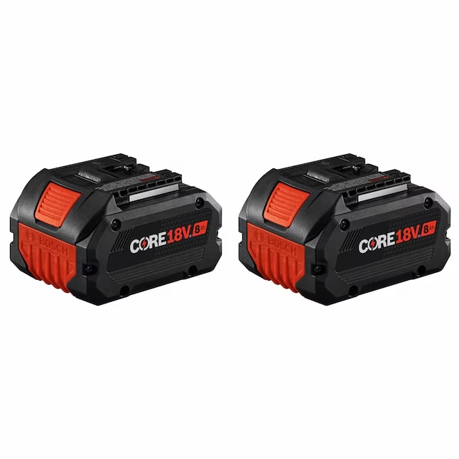 Two Bosch PROFACTOR batteries on a white background