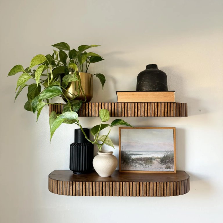 Custom Rounded Fluted Floating Shelf - LBDesignspa