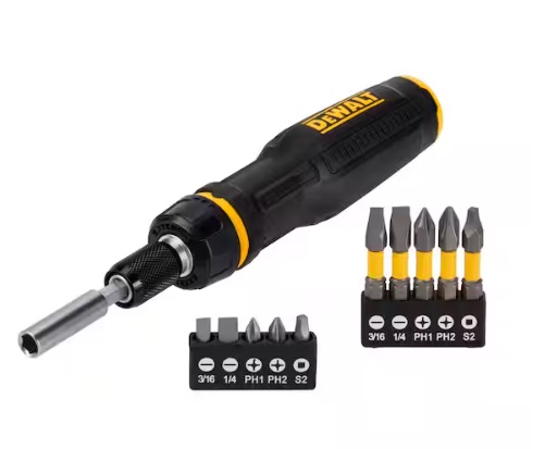 DeWalt Telescoping Ratcheting Screwdriver Set on a white background