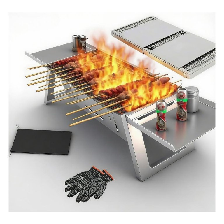 Early Black Friday Amazon Grill Deals Foldable Small Stainless Steel Charcoal Grill